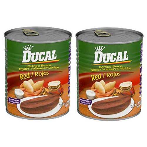 DUCAL Frijoles Rojos Volteados Molidos 2 PACK 823 gr. c/u / Refried Red Beans 2 PACK 29 薬局衡オンス. each.