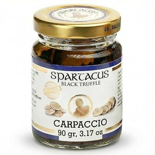 Spartacus Truffle Spartacus Black Truffle Carpaccio インチ Extra Virgin Olive Oil / Real Sliced Black Truffle / Gourmet Seasoning for Pasta, Risotto, Pizza \u0026 Fine Dining / 3.17 薬局衡オンス