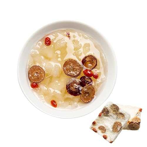 Zercumm Freeze-Dried Tremella, a Kind of Semi-Transparent White Fungus Red Dates Wolfberries Soup Instant 8 G/bag * 20 Bags (Red dates wolfberries snow fungus broth)