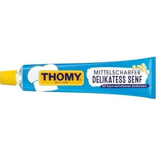 Mittelscharfer Delikatess Senf Medium Hot German Mustard - 3 x 100 ml - Thomy - Germany