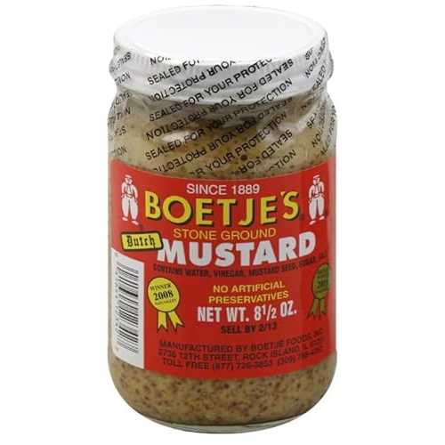 Boetje\u0027s Award Winning Stone Ground Dutch German Style Mustard 3 Pack 8.5 Ounces