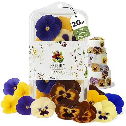 Freshly Preserved Pansy Freeze-Dried Edible Flowers - Dried Edible Flowers for Cakes Decoration, Drink Garnish, Cocktails, Resin Art \u0026 DIY Crafts - USA-Grown Whole Bloom - Set of 20-0.2 Oz