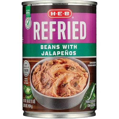 Generic H E B Refried Beans with Jalapenos 16 薬局衡オンス 4 Cans