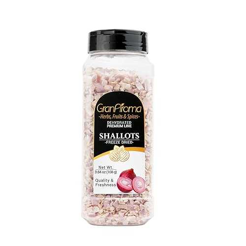 GranAroma Freeze Dried Shallots, Savory Flavor, Sauces \u0026 Soups, Versatile Ingredient (3.84 Ounce)