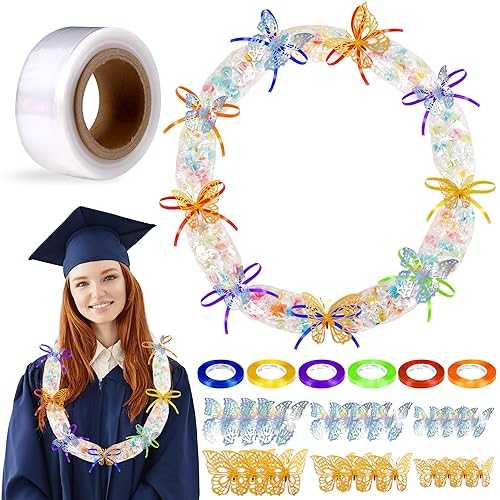 80UncleKimby 1 Roll Graduation Decorations 2026 Tubing Leis Candy Making Kit - Hawaiian Congrats Grad Ribbon Necklaces Party Supplies(Assembly Needed, Candy not Included)