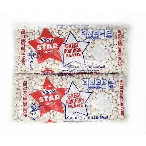 Generic 2 Pack of Beans Hayes Star Brand (16薬局衡オンス, Great Northern Beans)