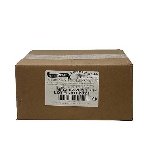 True Made Foods Bulk Pack German Mustard - Stone Ground Brown, German-Style Mustard, All Natural Spicy-Sweet, No Sugar Added, Deli Mustard, ideal for hot dogs, brats, pretzels and deli sandwiches; 3-Gallon VolPak,