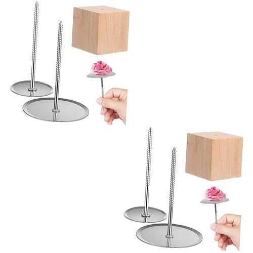 SOLUSTRE 2 Sets Cake Flower Nails with Holder Essential Cake Decorating Supplies for Icing Flowers Baking and Decoration Fun
