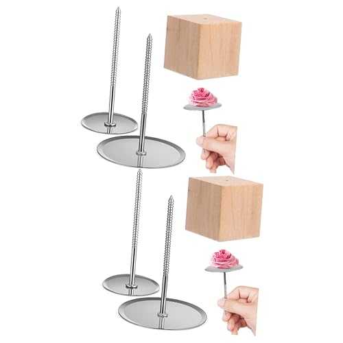 Mobestech 2 Sets Cake Decorating Supplies Icing Flowers Nails with Holders for Beautiful Cake Decoration and DIY Fun Baking Tools for Beginners