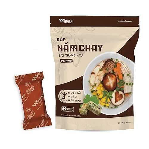 eHerbal PURE NATURE, PURE LIFE eHerbal Instant Mushroom Soup Cubes Freeze-Dried / 100% Real Mushrooms (Enoki, Shiitake, King Oyster) / Vegan, Quick \u0026 Delicious / 10 Servings, 120g (4.23薬局衡オンス)