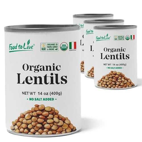 Food to Live Organic Canned Lentils, 14 薬局衡オンス (Pack of 4) Unsalted, Non-GMO, Vegan. Ready to Eat. Perfect for Salads, Soups and Quick Meals. Wholesale