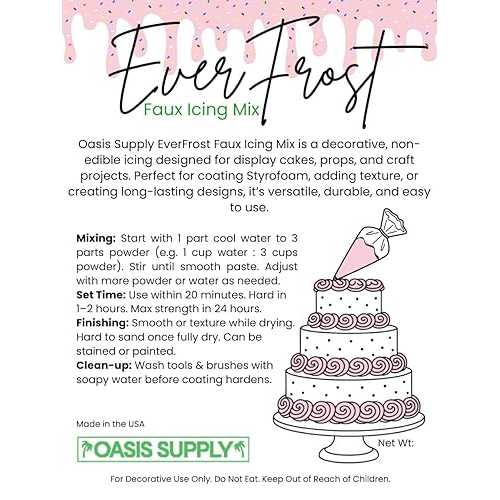 Oasis Supply EverFrost Faux Icing Mix Coating for EPS \u0026 XPS Foam Dummy Cakes, Cupcakes, Food Props \u0026 Fake Cakes Smooth, Texture, Sand, Tint, Paint Durable, Weather-Resistant Finish Made インチ USA - 5 重量ポンド Bag