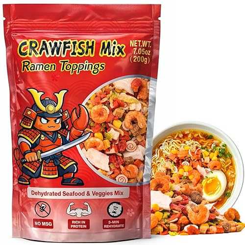 Nahasahr 12 Mixed Dried Ramen Toppings with Seafood - Spicy Crayfish Mix Dehydrated Vegetables Quick Topping for Instant Noodles \u0026 Soup (200g / 7.05薬局衡オンス)