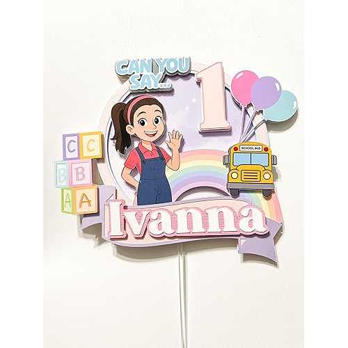 Generic Personalized Rainbow Kids Birthday Cake Topper, ABC Blocks Learning Theme, Custom Name \u0026 Age, Handmade Party Decoration Rachel Cake topper