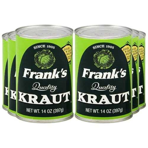 Frank s Quality Kraut 14薬局衡オンス Cans Naturally Fermented Sauerkraut / Tangy \u0026 Crisp Flavor / Gluten-Free, Vegan / Perfect for Hot Dogs, Brats, Reubens \u0026 Recipes