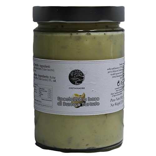Cretamadre Premium Italian White Truffle Butter, Made with Tuber Borchii Truffles, 17.05 薬局衡オンス Glass Jar, Gourmet Specialty Spread from Montepulciano, Italy.