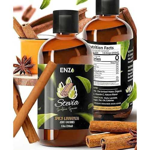 Enzo\u0027s Private Selection Enzo Liquid Stevia Drops Our Zero Calories Sweetener (8薬局衡オンス - 1600 Servings/Bottle) - Cinnamon - All Natural flavoring with No Artificial Additives \u0026 Filler Ingredient