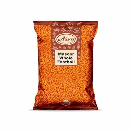 AIVA WE BELIEVE IN QUALITY Aiva Masoor Whole Football (Red Lentils Football Masoor) 40 LB