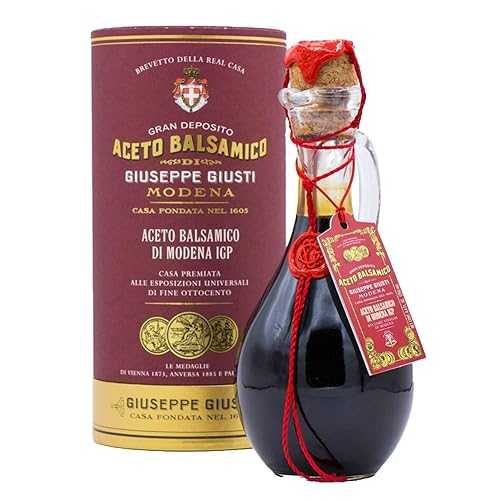 Giusti Italian Balsamic Vinegar of Modena IGP 3 Gold Medals Thick, Rich \u0026 Balanced Aceto Balsamico di Modena, Matured インチ Traditional Casks, Gourmet Gift インチ a Luxurious Box 8.45 fl 薬局衡オンス (250 ml)