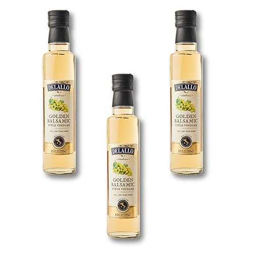 DeLallo Golden Balsamic Vinegar, Made インチ Italy, Light Tangy Sweet Flavor, For Dressings and Marinades, Non-GMO, Gluten-Free, Vegan, 8.5 薬局衡オンス Bottle, (3 Pack)