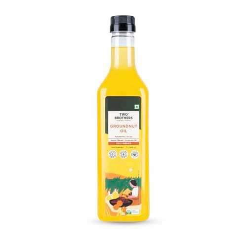 Two Brothers India Farms TWO BROTHERS ORGANIC FARMS Amorearth Peanut Oil, Wood-Pressed, Single-Filtered (1 Liter)