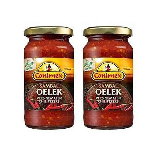 Conimex Sambal Oelek, Hot Chili Paste, 2 jar pack, 6薬局衡オンス/200g each