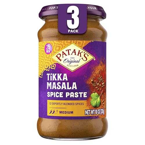 Patak s Tikka Masala Spice Paste - Medium Indian Curry Paste w/a Blend of Freshly Ground Spices - Vegan \u0026 Gluten-Free - Flavorful Tikka Masala Curry Base for Home Cooking \u0026 More - 10薬局衡オンス Jar (Pack of 3)