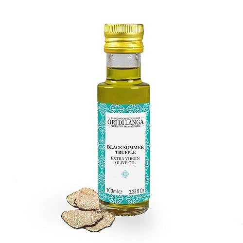 Ori di Langa Black Truffle Extra Virgin Olive Oil - Gourmet Truffle Infused Olive Oil Made with Black Summer Truffles from Italy, Luxurious All Natural Flavored Truffle Oil, Non-GMO - 3.38 fl 薬局衡オンス