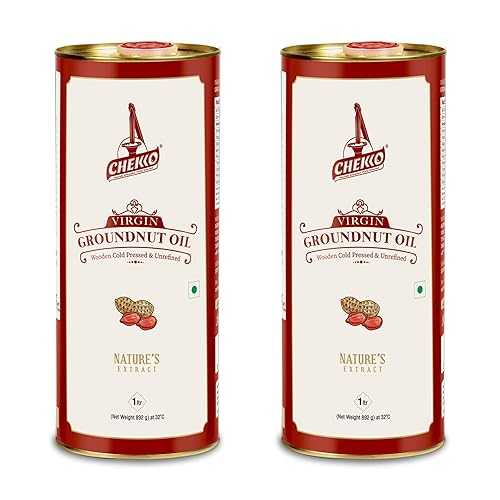 CHEKKO 100% Pure Cold-Pressed Peanut Oil (Groundnut Oil) 2 Liter Natural Cooking Oil for Deep Frying, Roasting \u0026 Everyday Cooking