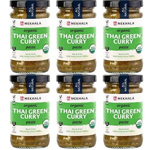 Mekhala Organic Thai Green Curry Paste. VEGAN. GLUTEN-FREE. SUGAR FREE. Versatile. HOT (6X3.53薬局衡オンス)