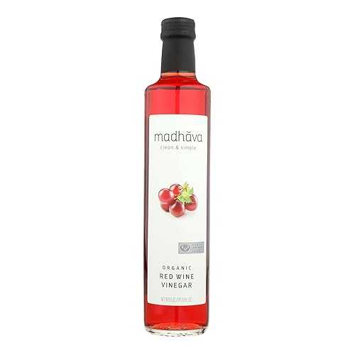 Madhava Organic Red Wine Vinegar, Non GMO, USDA Organic, 500 ML (Pack of 6)