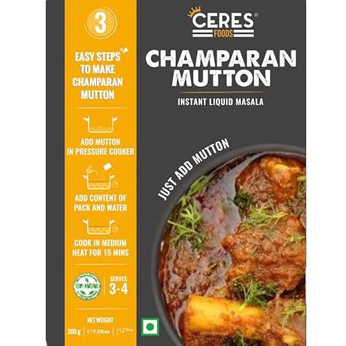 CERES FOODS India\u0027s Bihari Champaran Ahuna Handi Mutton Masala Simmer Sauce Ahuna Handi Mutton Masala Mutton Cooking Paste Curry Paste Curry Mix, 200 gm