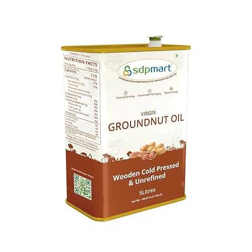 SDPMart Cold pressed virgin Groundnut oil/Peanut Oil - 5 Ltr / Chekku Oil
