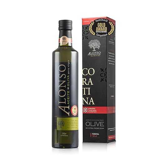 The Olive Trading Co. Alonso, Coratina Extra Virgin Olive Oil, Chile, Gold NYIOOC 2025, High Polyphenols 643 瓱/kg, High Hydroxytyrosol, Single Source, oleocanthal 2025 Harvest Family Farm, 500ml (16.9 FL) (Coratin