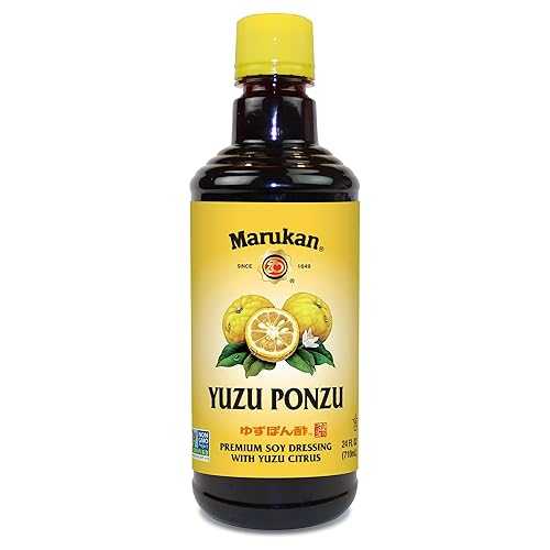 Marukan Yuzu Ponzu - Premium Soy Dressing with Yuzu Citrus for Dumplings \u0026 Pot Stickers, Gluten-Free Ponzu Sauce (24 fl 薬局衡オンス)