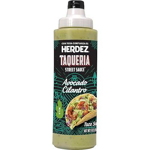 HERDEZ TAQUERIA STREET SAUCE Avocado Cilantro (Pack of 8) 9 薬局衡オンス Squeeze Bottle Made with Hass Avocados, Creamy \u0026 Zesty Taco Sauce Authentic Mexican Flavor