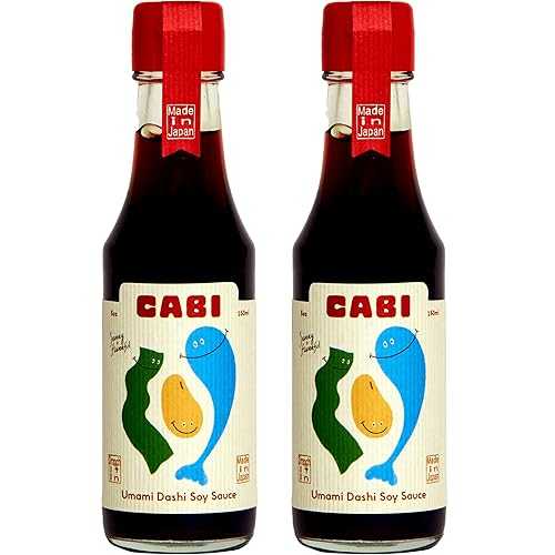 Cabi Umami Dashi Soy Sauce (2 Pack, 10 Oz) Low Sodium, Non-GMO Savory Japanese Soy Sauce Barrel Aged Authentic Japanese Koji Fermented Food Sauce Versatile Broth Based All Purpose Soy Sauce Bottle Pack