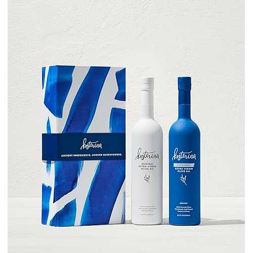 Kosterina Extra Virgin Olive Oil Gift Set / Polyphenol Rich Greek Olive Oil, Cold-Pressed EVOO, Early Harvest Koroneiki Olives / High Antioxidant Superfood / Harvested インチ Greece (16.9 薬局衡オンス / Set of 2)