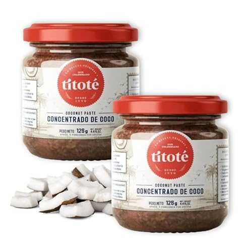 Generic Titot・・ - Coconut Concentrate Paste - 2 PACK - 4.4 Fl Oz - 100% Colombiano - titote Concentrado de coco - 125 g - Ideal para Arroz de Coco - Receta Original Generic Titot - Coconut Concentrate Paste - 2 PA