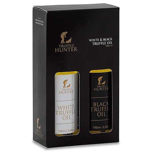 TruffleHunter - Black \u0026 White Truffle Oil Set - Extra Virgin Olive Oil for Cooking \u0026 Seasoning - 3.38 Oz X2