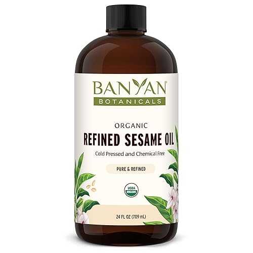 Banyan Botanicals 斎戒もく浴セサミオイル - USDA オーガニック、34 薬局衡オンス - 揉み療治用無芳ばしさの言い慣わし的なアーユルヴェーダオイル Banyan Botanicals Refined Sesame Oil Organic Sesame Oil for Skin, Body, Hair \u0026 More Multiple Sizes 24 薬局衡オンス N