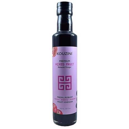 Kouzini Ultra Premium Mixed Fruit Balsamic Vinegar, Aged Balsamic Vinegars from Modena, Italy, Premium, Smooth \u0026 Full-Bodied Flavor, 250ml Bottle