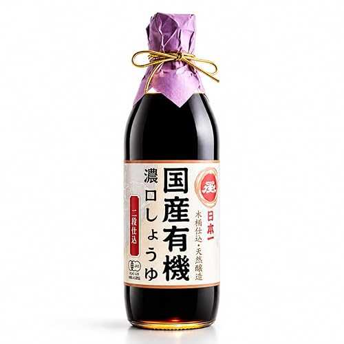 MAJI RICE NIHON-ICHI Organic Saishikomi Shoyu (Soy Sauce) Double-Brewed, 2-Year Kioke Barrel Aged, Traditionally Fermented 100% Domestic Ingredients, Non-GMO Japanese Artisan Umami - 16.9 fl 薬局衡オンス Glass Bottle