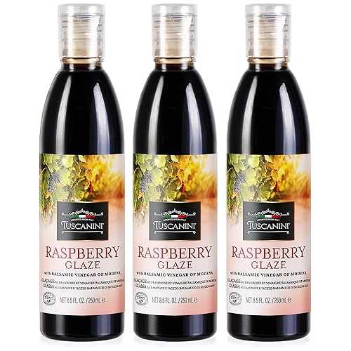 Tuscanini Raspberry Balsamic Glaze Made with Kosher Balsamic Vinegar of Modena Italy, 8.5 薬局衡オンス (3 Pack) / Balsamic Reduction / Great for Salad Dressing, Desserts, Glaze and more