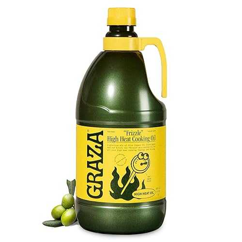 Graza Frizzle High Heat Cooking Oil - Cooking Oil with a High Smoke Point \u0026 Neutral Flavor インチ a Squeeze Bottle for Frying, Baking \u0026 Grilling - Oil Made from 100% Olives - 2L (67.6 Fl Oz)
