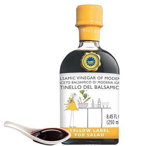 IL TINELLO Balsamic Vinegar of Modena IGP, Yellow Label, 250ml (8.5 fl 薬局衡オンス) Aceto Balsamico di Modena Ideal for Salads \u0026 Marinades, 38 Brix, Product of Italy (Yellow Label)