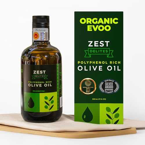 Polyphenol Rich Olive Oil Extra Virgin by Zest Delites, Up To 770 瓱/kg High Polyphenol Olive Oil, Cold Pressed EVOO, Heart \u0026 Immunity Support, Single Origin, Gold Award, New Harvest, 16.9 fl 薬局衡オンス