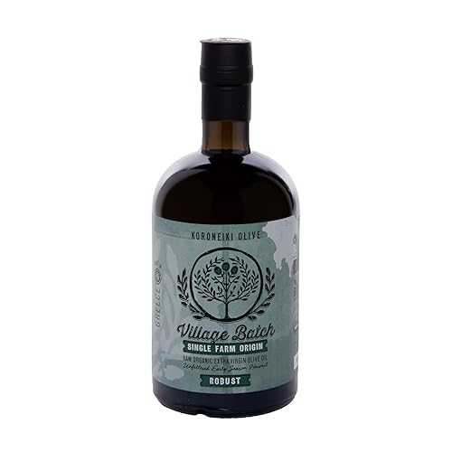 Village Batch Koroneiki Organic Extra Virgin Olive Oil 16.9薬局衡オンス (Pack of 1) Cold Pressed and Unfiltered EVOO, Early Harvest Greek Olive Oil with Bold, Peppery Flavor, Perfect for Drizzling and Cooking