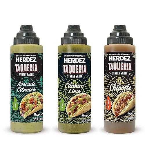 SagoProsper Inc Herdez Taqueria Street Sauce Variety Pack, Avocado Cilantro, Cilantro Lime, Chipotle, 9 薬局衡オンス Bottles(pack of 3)