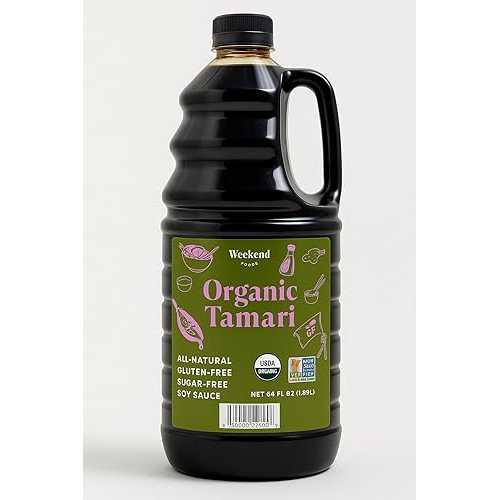Weekend Foods Organic Tamari Soy Sauce USDA Organic, Gluten-Free, Sugar-Free, Non-GMO, All-Natural Bold Umami Flavor, No Wheat 64.2 fl 薬局衡オンス (1.9L)